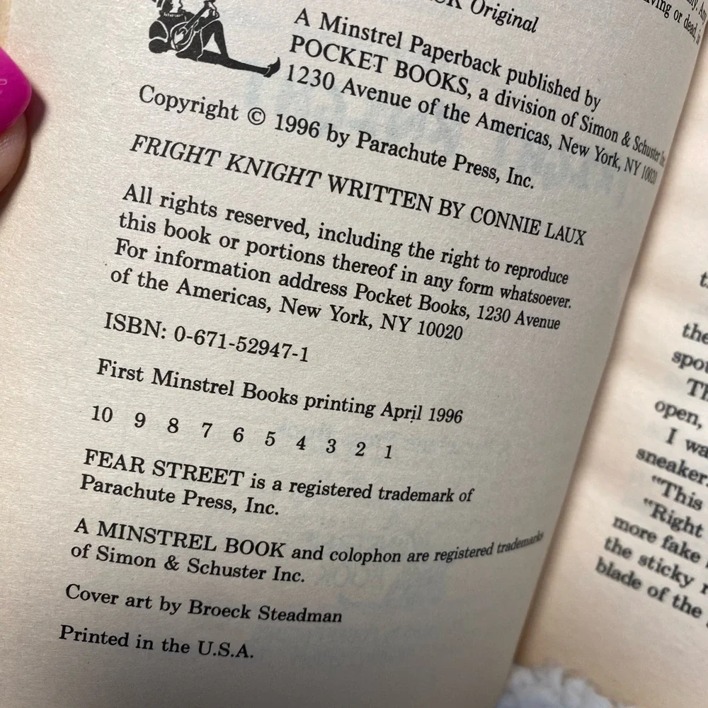 First Printing: R.L. Stine’s Ghosts of Fear Street No. 7: “Fright Knight”